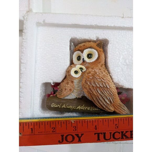 "Hamilton Collection Owl Always Adore You Figurine 2077 Mother & Baby Owl With F - Picture 10 of 11